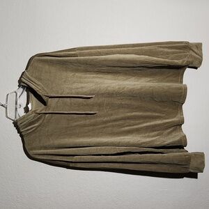 Believe Womens Hoodie Shirt Size 3X Ribbed sage green vevet tunic Cropped